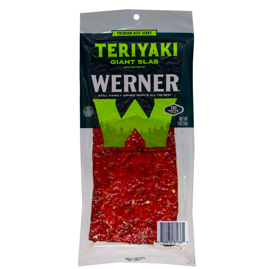 Werner Giant Slab Beef Jerky Teriyaki 15CT