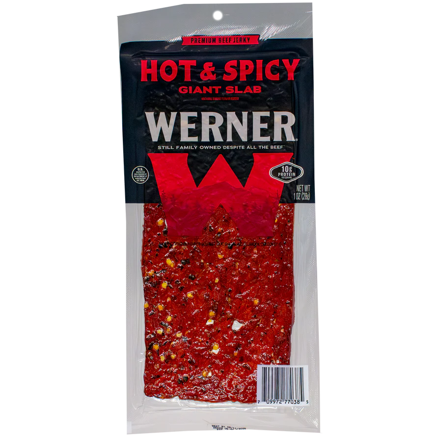Werner Giant Slab Beef Jerky Hot & Spicy 15CT
