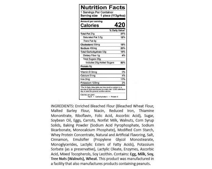 Nemo's Carrot Bread 12CT