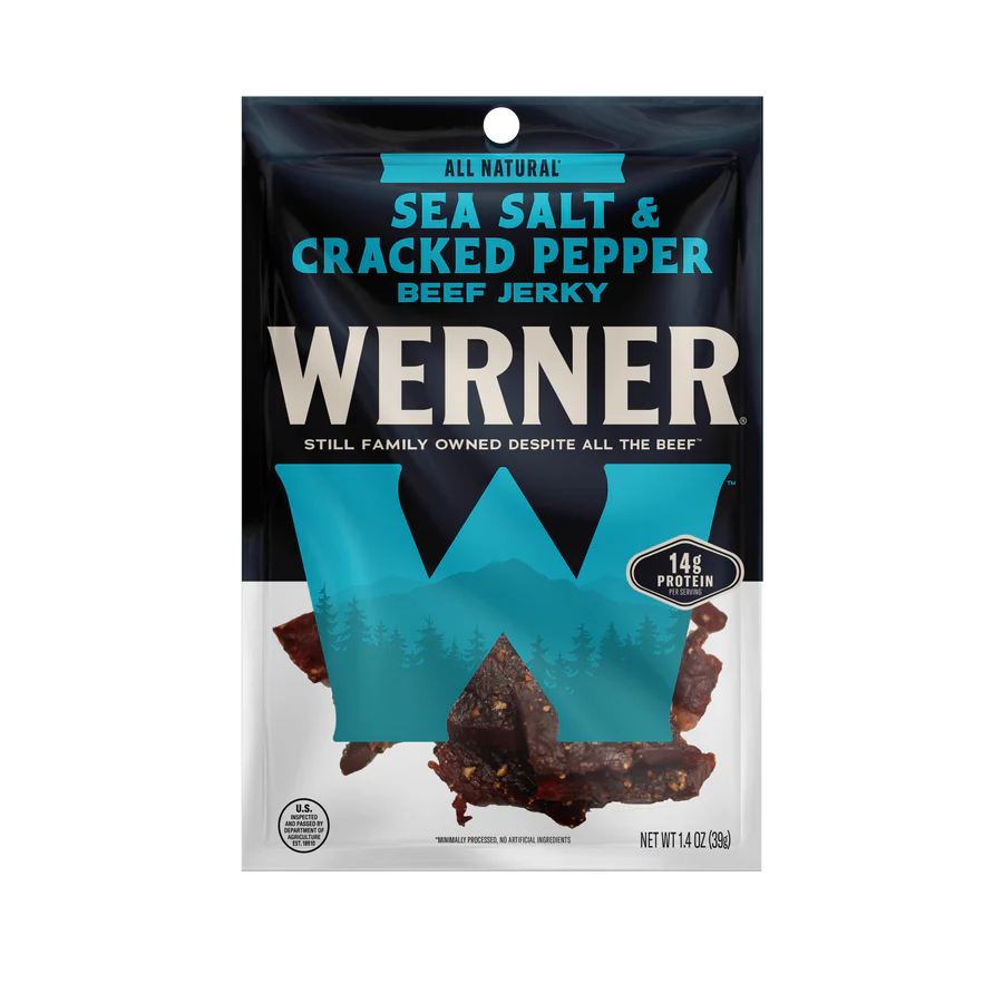 Werner All Natural Sea Salt & Cracked Pepper Beef Jerky 1.4oz