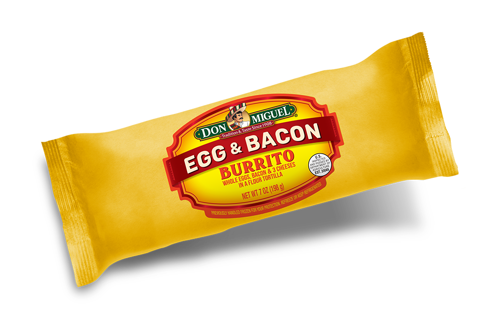 DON MIGUEL® Egg & Bacon with Three Cheeses Burrito