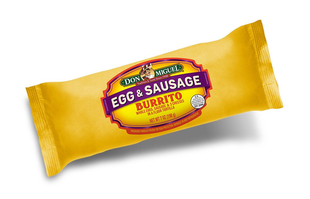 DON MIGUEL® Egg & Sausage with Three Cheeses Burrito