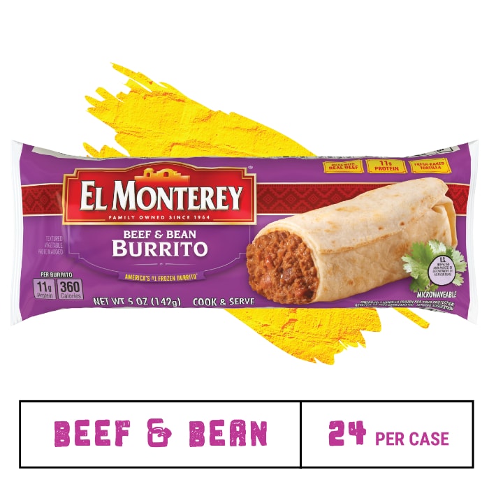 El Monterey®️ Single Serve 5 oz Beef & Bean Burritos
