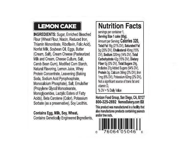 Nemo's Lemon Cake Square 6CT