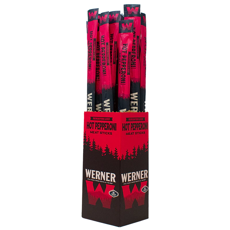 Werner Hot Pepperoni Smoked Meat Sticks 24CT