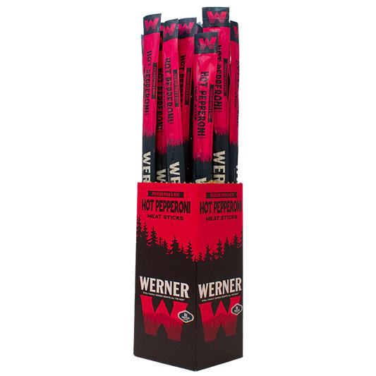 Werner Hot Pepperoni Smoked Meat Sticks 24CT
