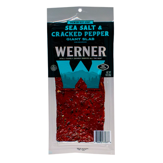 Werner Giant Slab Beef Jerky Sea Salt & Cracked Pepper 15CT