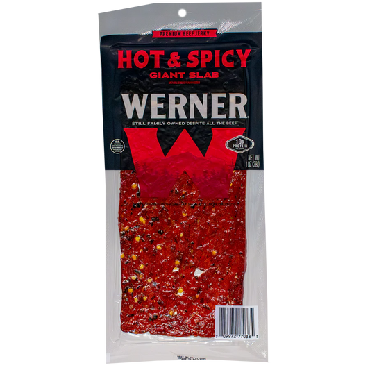 Werner Giant Slab Beef Jerky Hot & Spicy 15CT
