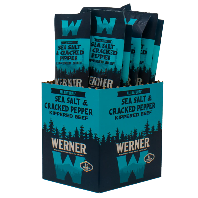 Werner All Natural Peppered Kippered Beef Steak 12CT
