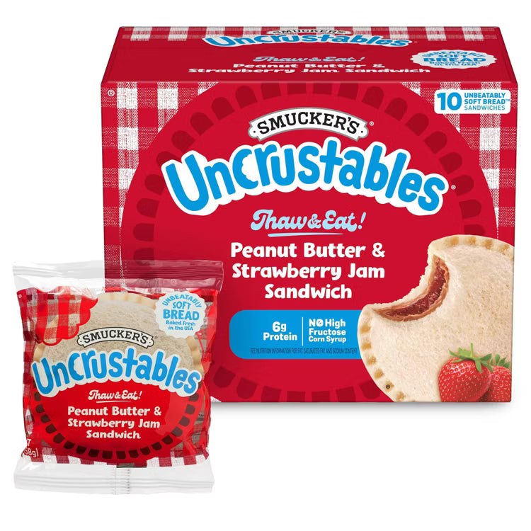 Uncrustables Peanut Butter & Strawberry Spread Frozen Sandwiches 10CT