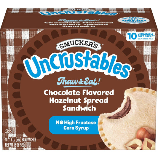 Uncrustables Chocolate Flavored Hazelnut Spread Sandwich 10CT