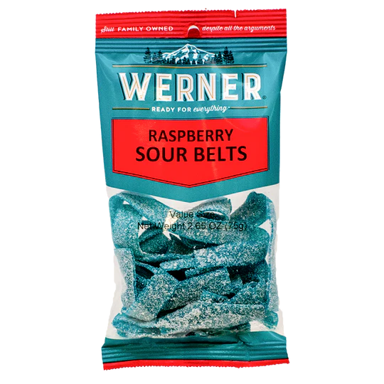 Werner Sour Belts Raspberry 6CT