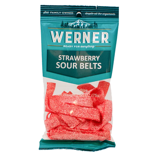 Werner Sour Belts Strawberry 6CT